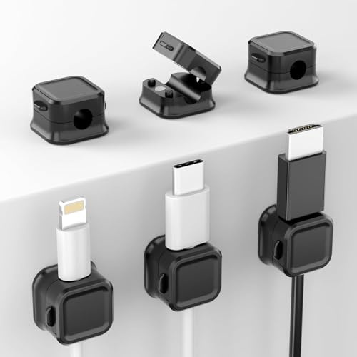 Organizador de Cables Magnéticos, El Cable es Ajustable, Gestión de Cables bajo el Escritorio, Gestión de Alambre Adhesivo para Oficina en Casa, Teléfono de Escritorio, Mesita de Noche de Escritorio