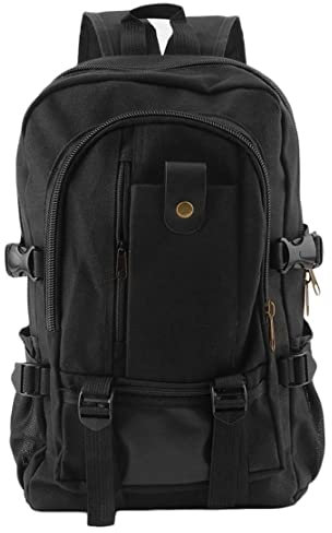 Extra Large Bookbag für Männer Rucksack für Männer und Frauen, Schul -Rucksack für Teenager, Männer Canvas Rucksack Schule Rucksack Satchel Umhängetasche Reise Laptop -Taschenhandtasche (schwarz)