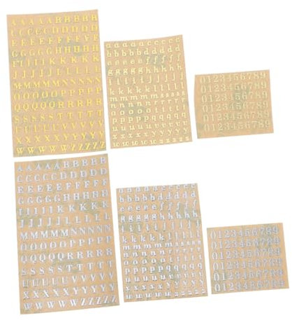 QUMIIRITY 6stücke Selbstklebende Buchstaben Und Zahlenaufkleber Teiliges Alphabet Sticker Für Scrapbooking Vielseitig Für Wände Türen Und Mehr