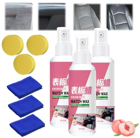 Spray de cera para el cuidado del salpicadero del coche, 120 ml, plástico para el interior del coche, piezas de tablero de instrumentos de restauración, agente de pulido, limpiador en aerosol interior