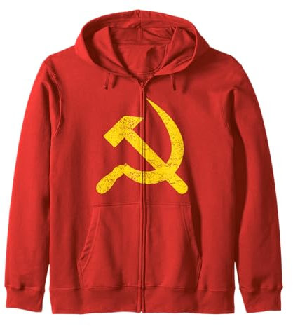 Falce e martello Stella CCCP Unione Sovietica Rossa Felpa con Cappuccio