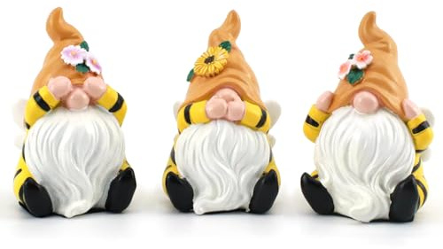 Irayin Bee Gnomo Soprammobile, Statuette Gnomo Ape, Ape Pigmea Decorazioni, Bee Regalo, Non Vedo Non Sento Non Parlo, Decorazione Casa Moderna, Oggetti per Soprammobili