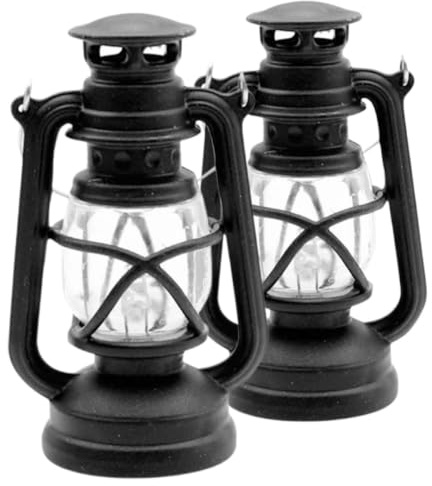 Yardwe 2stücke Miniatur-dekoleuchte Retro Kerosinlampe Für Puppenhaus Led Beleuchtung Für Miniatur Landschaftsmodelle DIY Bastelmaterial Warmweißes Licht Ohne Batterie