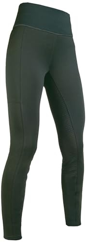HKM Cosy Style Silicone Full Seat Leggings, Verde Oscuro, 6-7 años Unisex niños