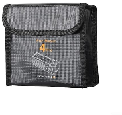 Eawfgtuw Safety First For Mavic 4 Pro Batterietasche mit schwer entflammbaren Materialien, explosionsgeschützte Tasche, für 4 Pro Batteriesicherheitstasche, schwer entflammbar (groß)