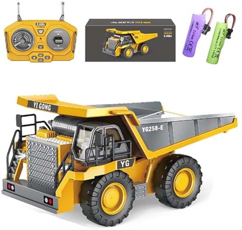 Ledovan Ferngesteuerter Kompaktlader Spielzeug für Kinder, RC 9CH Kompaktlader, Kipper Dumper,Licht und Soundeffekten, Geschenke für Jungen und Mädchen