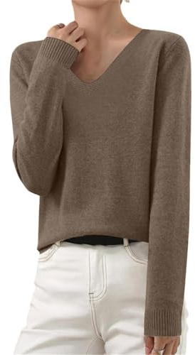Pullover Für Damen Wollpullover Herbst Leichte Merino Wolle Elegante Einfarbiger Rundhals Dünner Langarm Winterpullover Warmer Lang Kaschmirpullover Damen Cashmerepullover