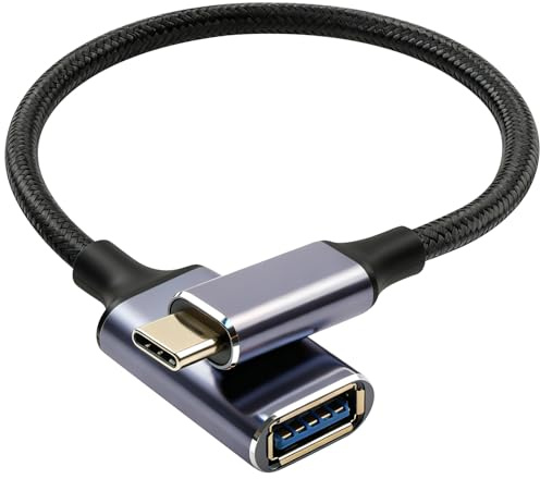 AXFEE USB C förlängningskabel 0,25 m, USB 3.0 typ C kontakt till USB A-uttag | USB C 3.0 förlängningskabel, stöder 20 Gbps dataöverföring 4K@60 Hz, med i-Phone 17 16 15, I-pad MacBook, Galaxy, Huawei