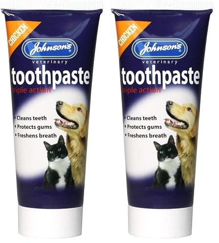 Johnsons Chicken Triple Action Toothpaste for Cats & Dogs,50 g (Pack of 2)