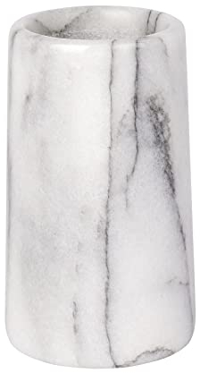 Wenko Onyx Vaso para Cepillos de Dientes, Mármol, Blanco, 7x7x12.5 cm