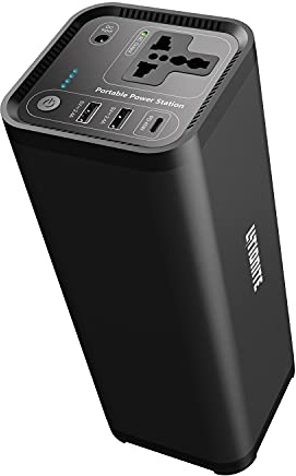 LITIONITE Hurakan 200W / 46.400mAh Power Bank Mini Generador de energía portátil - 1x AC Toma 220V - 2X USB-A - 1x PD USB-C - Batería Externa para Ordenador portátil/CPAP/Drone/TV/LED/PC/Scooter