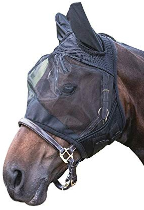 netproshop Fliegenhaube Fliegenohren Fliegenmaske Größe von Mini bis XFull, Groesse:Shetty