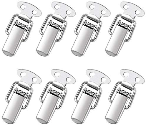 DECARETA 8 Stück Spannverschluss Edelstahl Hebelverschluss Silber Kistenverschluss Klein Klappverschluss Kappenschloss für Case Box Toolbox Schublade Schrank Truhe