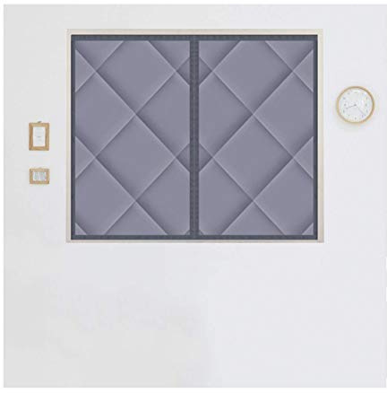 Flei Isolant Thermique Isolation Porte 95x160cm, Épaissir Le Rideau de Porte, Automatiquement fermé Pliable Coupe Vent Isolation Phonique, pour Le Salon/Porte Patio - Gris