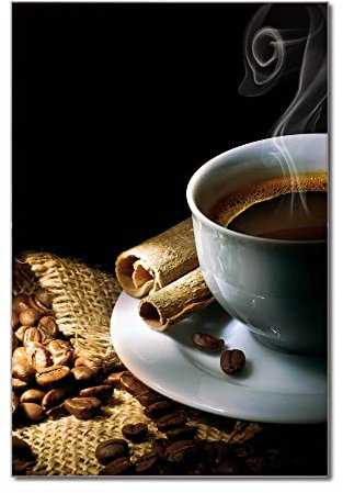 banjado Glas Magnettafel (50 x 75cm) - Magnetwand Glas - Magnetpinnwand als Memoboard - Pinnwand Magnettafel Küche, Büro, Kinderzimmer - Hot Coffee