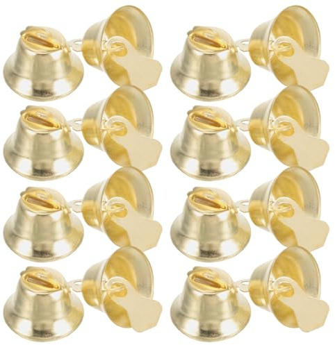 VALICLUD 100 campane dorate natalizie, mini campane in ottone vintage, per la realizzazione di campanelli a vento natalizi (diametro 14 mm)