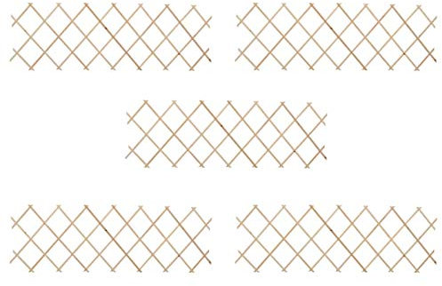 PETSOLA Kstyhome Clôture en Treillis pour Plantes Treillis en Bois Extensible 5 pcs 180x60 cm