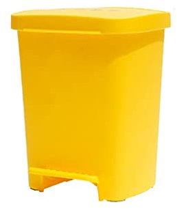 Cubo de Basura Basura Poil Plastic 7.9 GAL /13.2 GAL Basura Pedal 3 0l / 50l Bandeja de Basura Suave Cierre Grueso y Antideslizante Uso Interior y Exterior (Color : Yellow, tamaño : A)