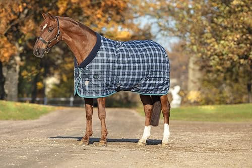 Horseware Rhino Org Stalldecke VL Heavy 69 Navy Check