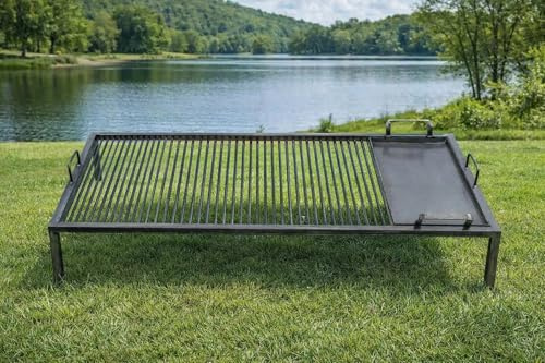 Argentinischer Grill mit herausnehmbaren Eisenmodulen - Iron Argentinien Grill - BBQ Parrilla Asado - Sor pampa grill (Grill mit Eisen-Grillplatte Modul (101,6 x 61 cm)