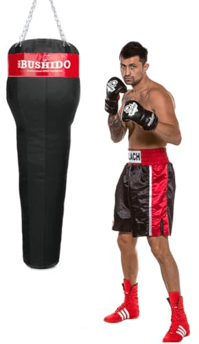 DBX BUSHIDO SPORT Boxsack Gefüllt mit Gummigranulat 140 cm - Box Sack 40 kg - Training Boxen Sport und Kickboxen - Punching Bag (Haken Mit Granulat)
