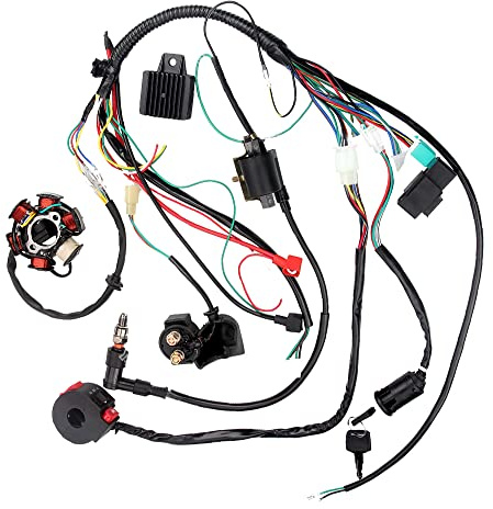 Kacepar Kit d'allumage CDI de faisceau de câbles, kit d'allumage CDI de faisceau de câbles adapté aux quads de démarrage électrique chinois 50cc 70cc 90cc 110cc 125cc