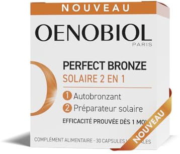 Oenobiol - Perfect Bronze Solaire 2-en-1 - Autobronzant et Préparateur Solaire - Efficacité Prouvée dès 1 Mois - Programme 1 Mois - 30 Capsules
