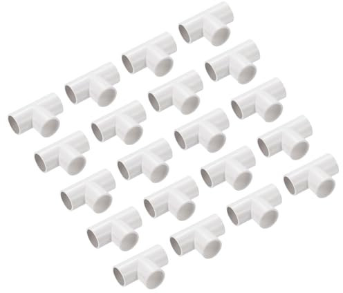 sourcing map PVC Conduit Coupler T-Shaped Fittings Coupling Connector Pipe White 16 mm 3 Ways for Garden Electrical Conduit Pack of 30