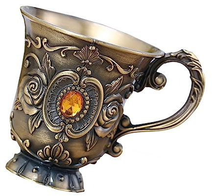 Amosfun Copa de Vino Retro de Metal Elegante Cáliz de Vino Tinto para Fiestas Material Suave para