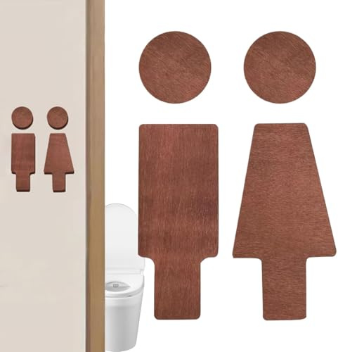 Cartello da bagno per aziende, badge per bagno per uomini e donne – cartello per WC, cartello da bagno, targhetta autoadesiva per WC divertente, cartello per bagno, asciugamani da bagno