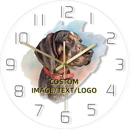 hadefa Orologio da parete trasparente personalizzato, immagine personalizzata/testo/logo, orologio a LED di colore chiaro per soggiorno camera da letto studio sala da pranzo decorazione-12