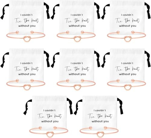 joonnair Regalo para dama de honor, 8 pulseras de dama de honor, bolsa de algodón con cordón I Couldn't Tie the Knot Without You pulsera de dama de honor pulsera regalos de fiesta nupcial, Eine Grösse
