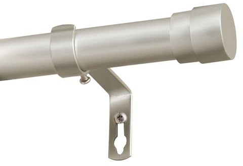BellaHills Barra Cortina Níquel 76-269cm,Hierro Fundido Anticorrosivo,Sistema Multisección Ajustable,Para Cortinas con Agujeros,Soltero,Incluye Kit de Montaje Profesional,diámetro 25mm