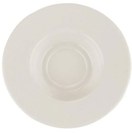 Pack de 24 assiettes rondes à manger creuses et empilables LARA, plat à fruits et dessert, salade et soupe en porcelaine beige - Dimension: 11 cm