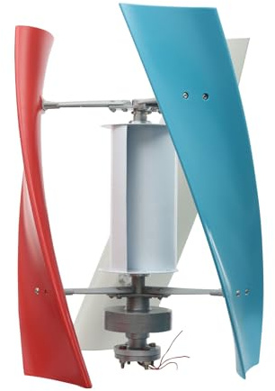 Windgenerator 100W Vertikale Windturbine 24V/12V Windkraftanlagen 3-Blatt Bunt Vertikaler Windkraft-Turbinen-Generator mit Windunterstütztes Rad (12, Volt)
