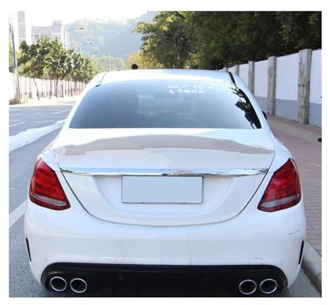 XUXRHMEAN Für Mercedes-Benz C-Klasse W205 C63 C180 C200 C250 C260 2014–2020 Heckspoiler Aus Echtem Carbon Auto Heckstoßstange Spoiler Diffusor(Weiß)