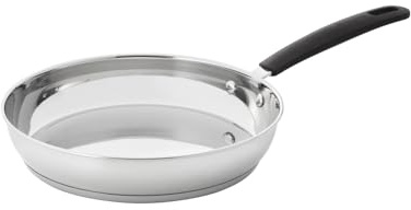 ProCook Gourmet Uncoated Stainless Steel Frying Pan - 24cm, Durable Heavy Duty Saute Skillet - Induction Safe Cookware