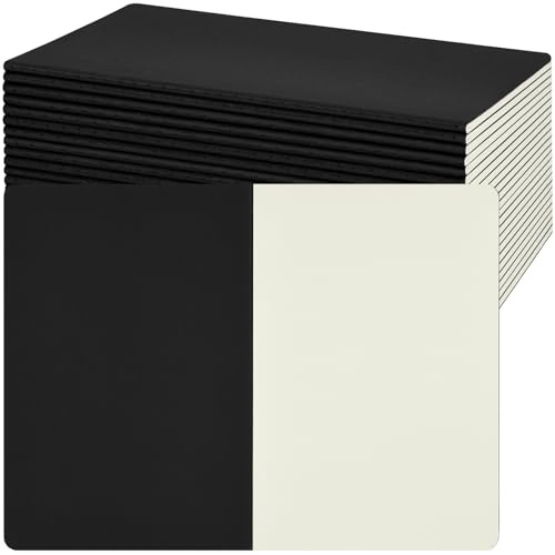 ZCZN Cahiers A5, Lot of 24 Blocs Carnet de Notes, Carnet de Voyage à Couverture Kraft Noir, Bloc Note Carnet Dessin, 60 Page(30 Feuillets) par Blocs Note Blanche