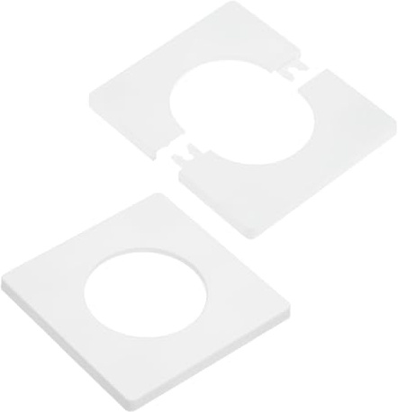M METERXITY 2-Pack Wall Split Flange, ABS Square Self-Adhesive Escutcheon Plate Cover Buckle for 51mm/2.01in Dia Pipe Accessories/Floor/Ceiling, Plumbing Cover Plates [White,7mm/0.28in H]