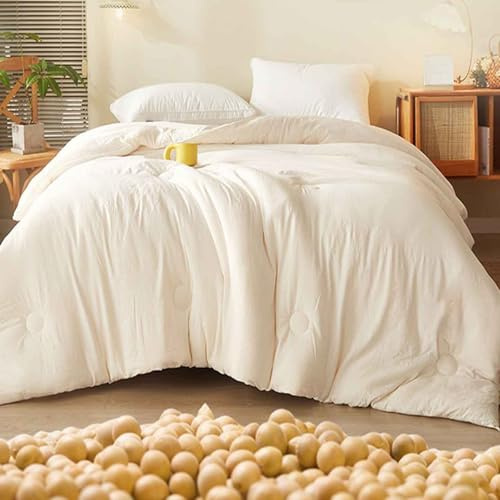 HLTQL Trapunta Invernale in Fibra di Soia, Piumone Invernale Spesso, Coperta Molto Calda E Super Morbida per 2 Persone, Trapunta in Microfibra, Piumone Trapuntato Reversibile(A,150x200cm/3kg)