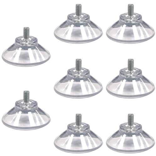 Saugnäpfe, 8 Stück, große Saugnäpfe, 8, 6 cm, klares PVC, stark, mit M8-Schraubenmutter, stark haftende Glas-Saugnapf-Pads