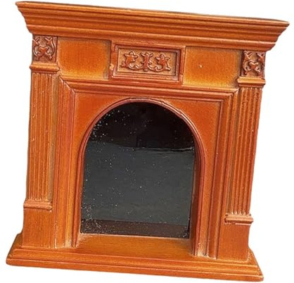 TAIZhiChen Cheminée décorative en bois pour maison de poupée à l'échelle 1:12 - Accessoire de maison de poupée - Jouet d'imitation pour enfant -
