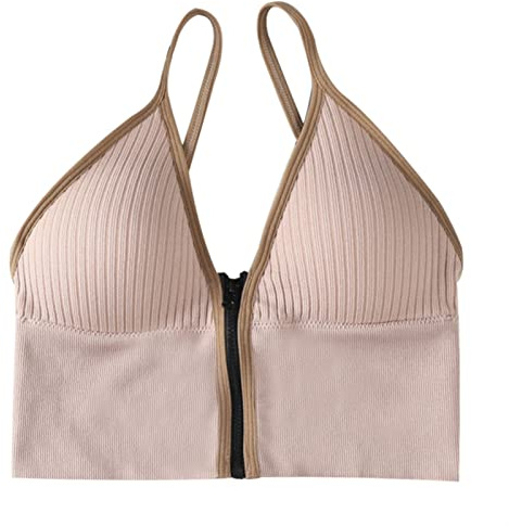 Deep V Front Closure Sports Bras for Women Wireless Bralette Sports Camisole Lingerie Nursing Bra with Chest Pad (Color : Bl