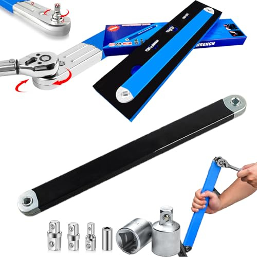 Schraubwerk - Offset Schlüssel – Offset Extension Wrench & Schraubenschlüssel Verlängerung mit 1/2 Zoll, 1/4 Zoll und 3/8 Zoll Vierkantantriebsadaptern, erreicht jede versteckte Schraube (BLACK)