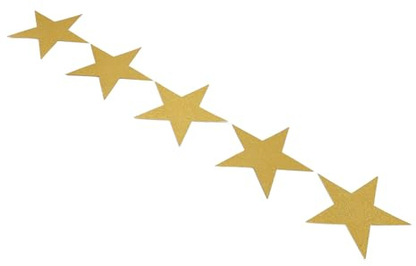 Jeanoko 50 St Glitter Star Pappersutskärningar Dubbelsidigt för Anslagstavla Klassrumsdekoration för Bröllopsfest Premiumkvalitetspapper (Guld)