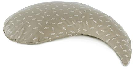 Theraline Das Yinnie Stillkissen | gefüllt mit sandfeinen Original-Perlen | inkl. Außenbezug „Blättertanz Taupe“