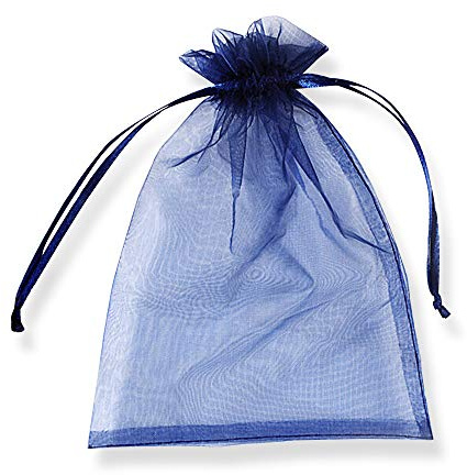 100 Stück Organzabeutel 13x18cm(5.1x7.1 Zoll), SXUUXB Organza Geschenk Schmuck Beutel Wrap Drawstring Taschen für Hochzeits Bevorzugungs Geburtstagsfeier Festival Geschenk Dekoration (Navy Blau)