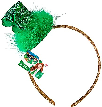 W WIDMANN MILANO Party Fashion 01974 - Haarreif Minizylinder St. Patrick´s Day, mit Federn, Hut, Kopfschmuck, Accessoire, Mottoparty, Karneval