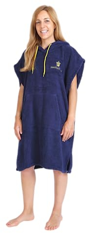 Pacifique Sud Burgunderroter Surfponcho – Baumwolle – Ärmellos (DE/NL/SE/PL, Alphanumerisch, M, Regular, Regular, Blau)