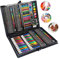 MIAOKE 168 Set de Pintura Niños, Set de crayones de cera, lápices de colores, pastel de acuarela, borrador, sacapuntas, lápiz HB, bloc de dibujo de 18 hojas